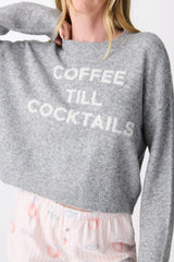 Coffee Till Cocktails Sweater Top Frost Gray
