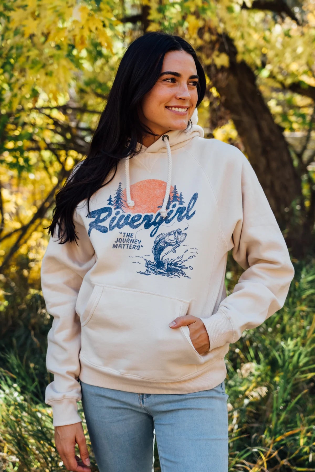 Rivergirl Sanded Fleece Hoodie Capucino