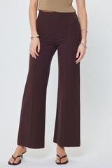 Seam Detail Wide Leg Pants Chocolate