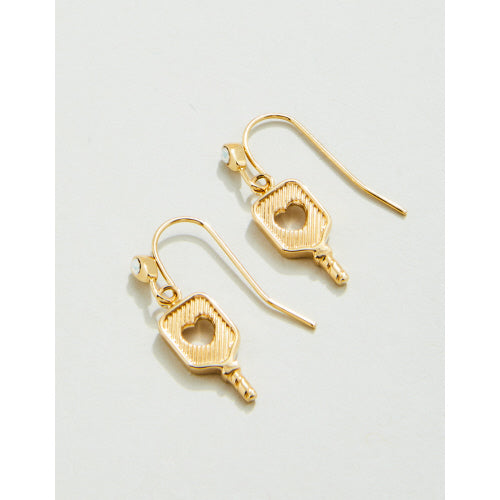 Splash Pickleball Paddle Earrings - Gold