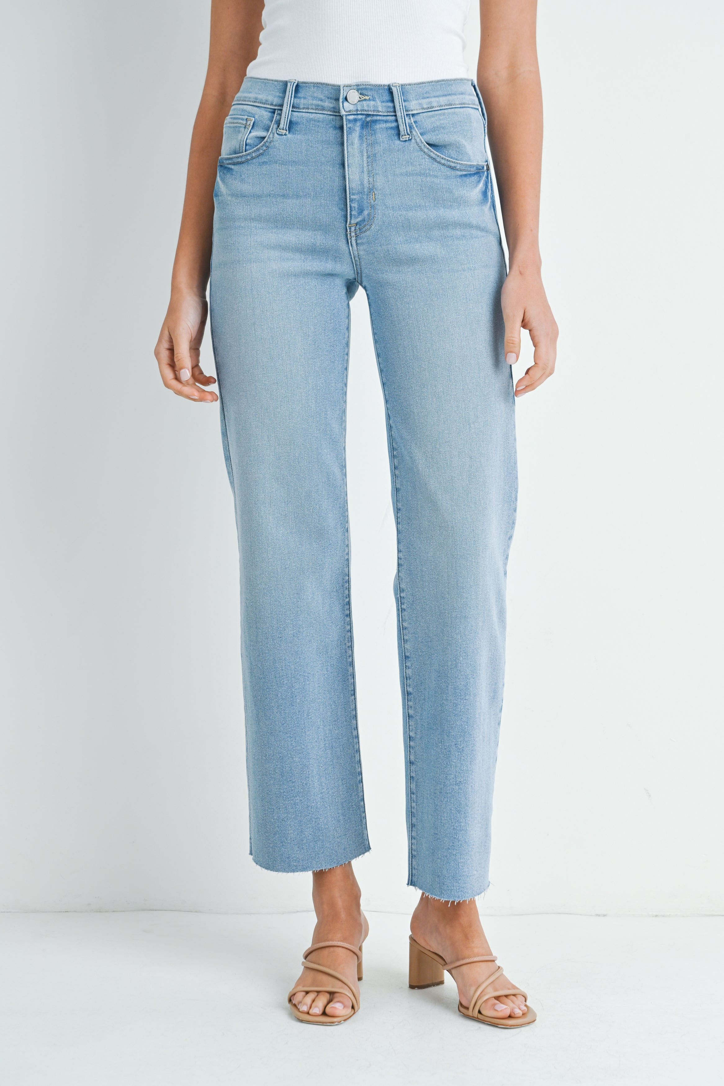 Slim Palazzo Scissor Cut Jeans Light Denim