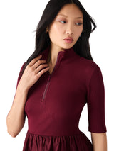 Berlina Mix Media Mini Dress Wine