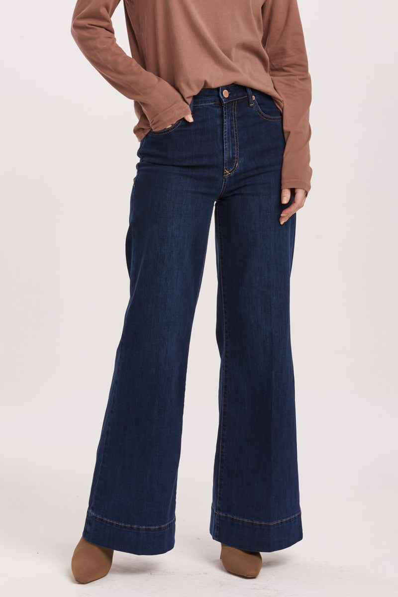 Fiona Wide Leg Super High Rise Clean Hem Jeans Star Demand