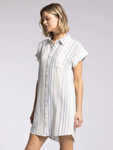 Judson Button Down Dress Coastal Grey Stripe
