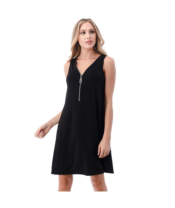 Zipper Tank Dress Black