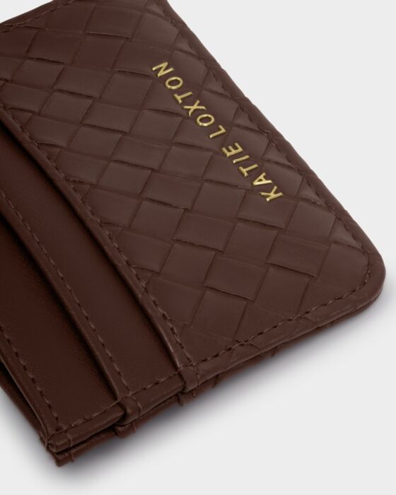 Nova Woven Texture Cardholder Chocolate