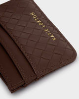 Nova Woven Texture Cardholder Chocolate