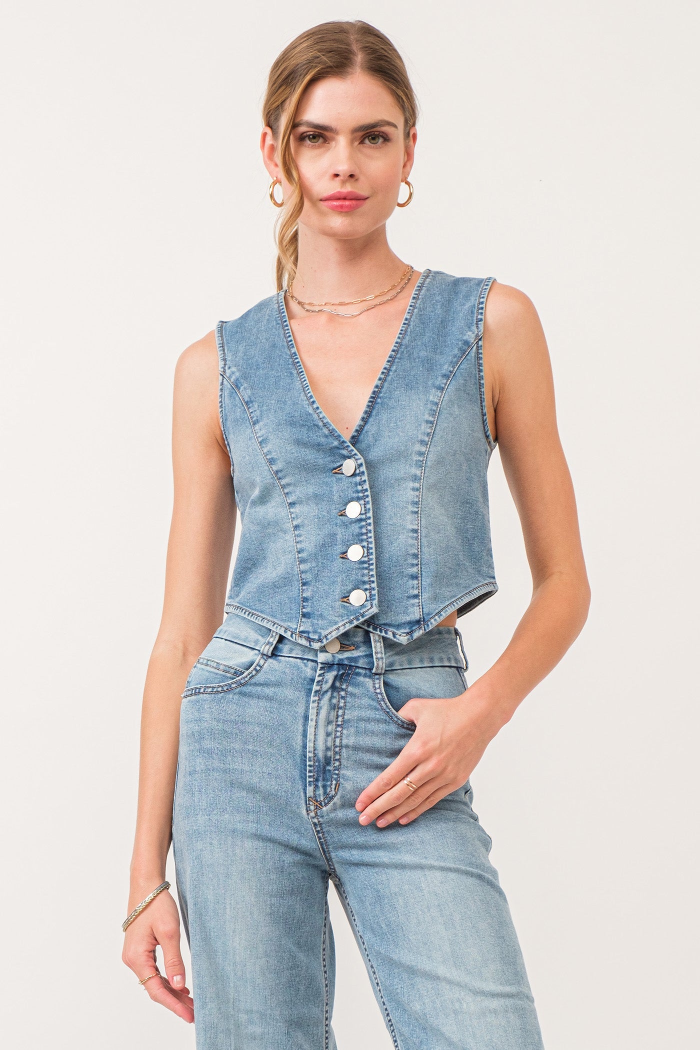 Norris Denim Vest Winetop
