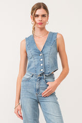 Norris Denim Vest Winetop