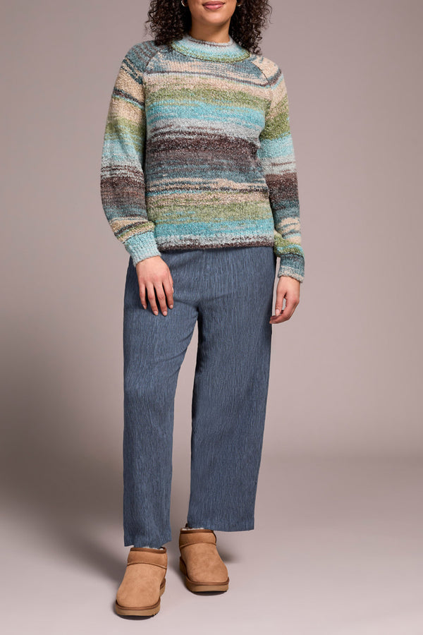 Space Dye Mock Neck Sweater Aquahaze