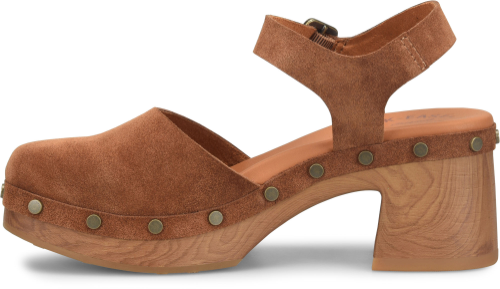 Tribeca Suede Platform Clogs Tan