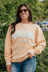 Lakegirl Sanded Fleece Crew Sweatshirt Peach