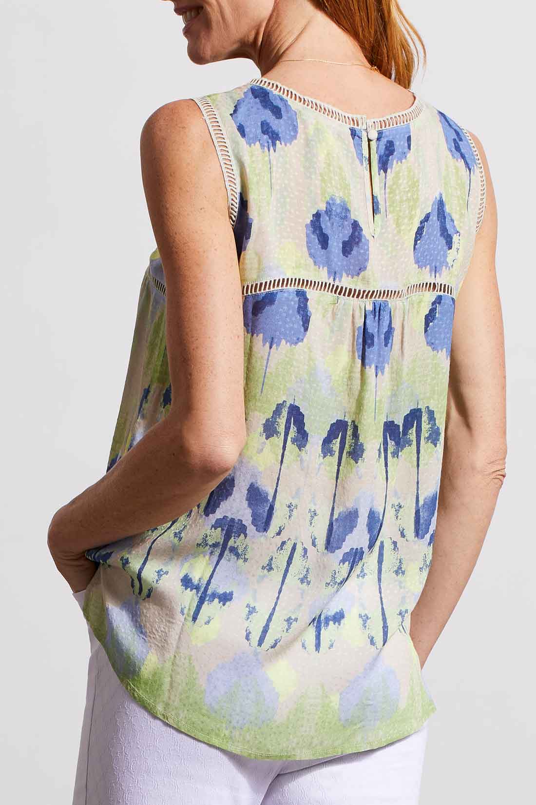 Ladder Tape Detail Printed Tank Wild Lime
