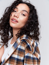 Reversible Plaid Oversized Jacket Truffle