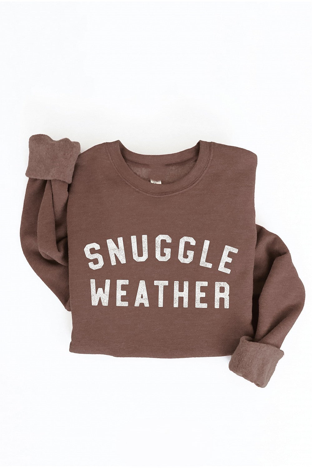 Snuggle Weather Graphic Sweatshirt Chocolate
