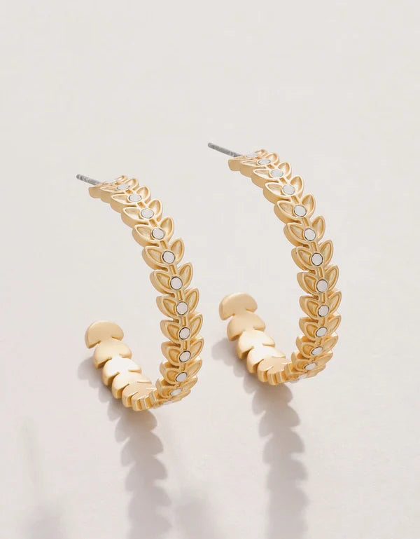 Parkwood Hoop Earrings 30mm - White Opal