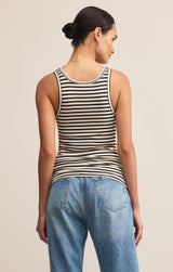 Classic Striped Scoop Tank Black