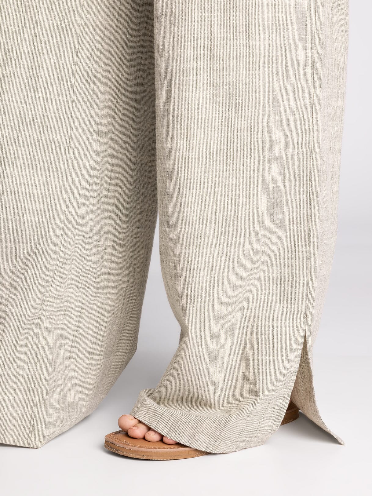 Sable Pants Ivory Forest Green Stripe