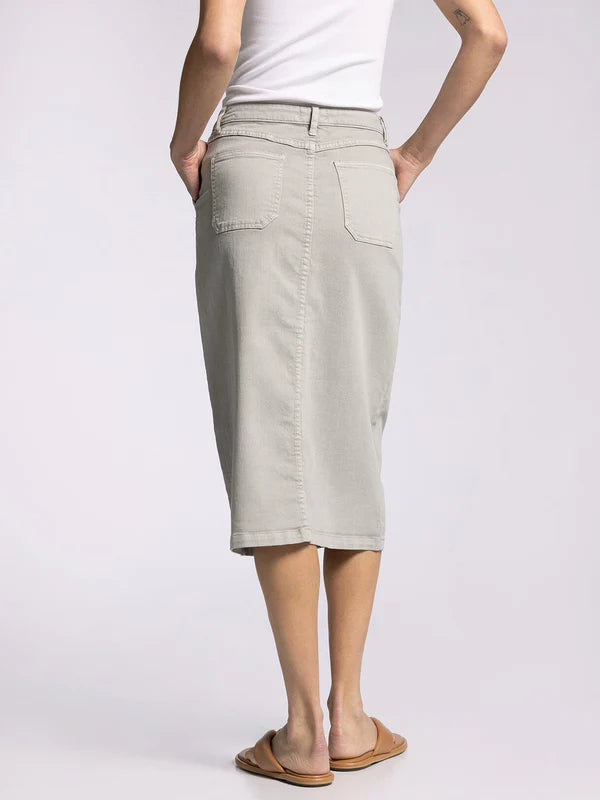 Victoria Button Down Midi Skirt Dried Sage