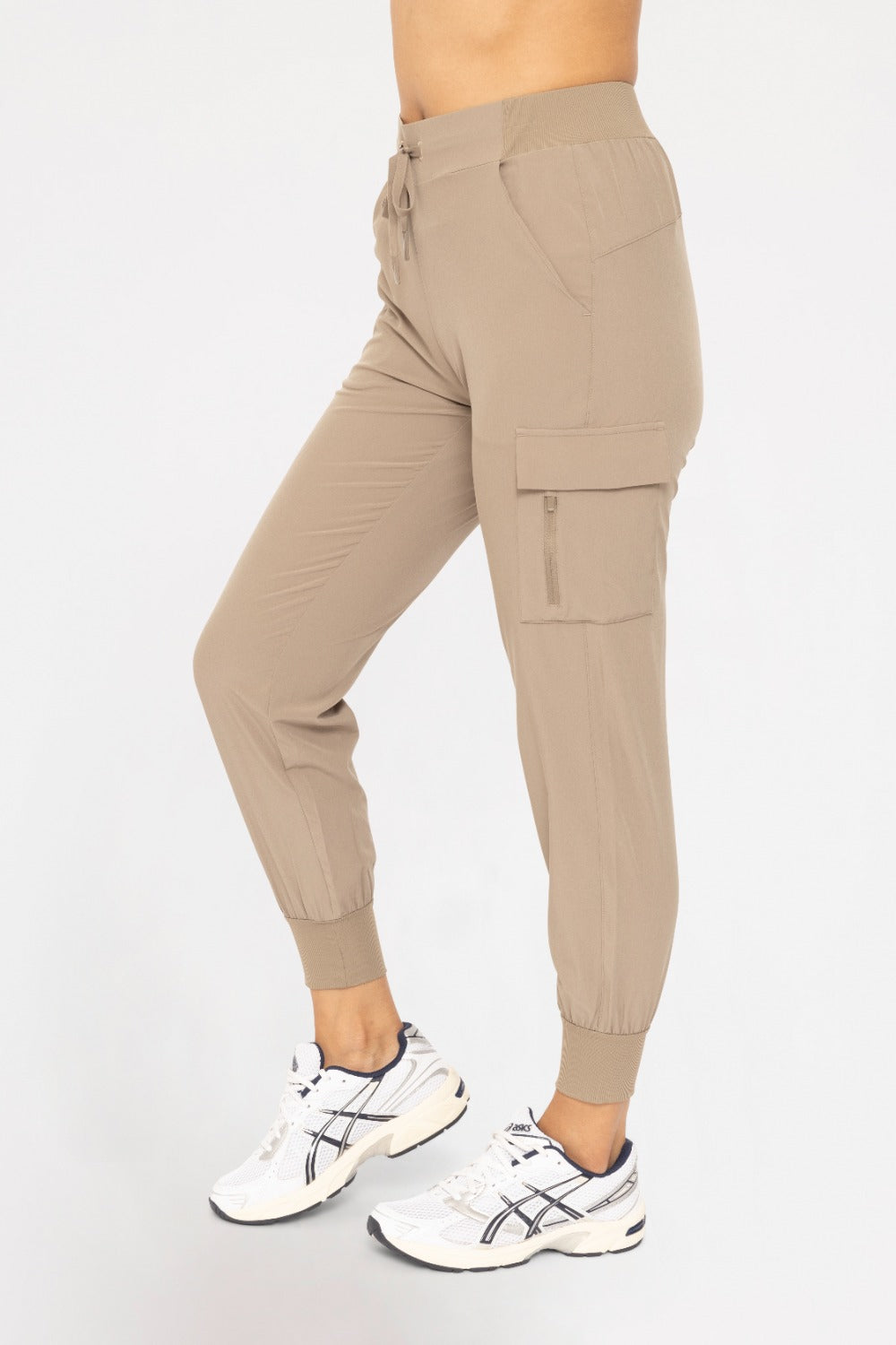 High Waist Active Joggers Warm Grey