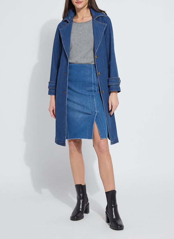 Paris Tencel Denim Trench Dark Midwash