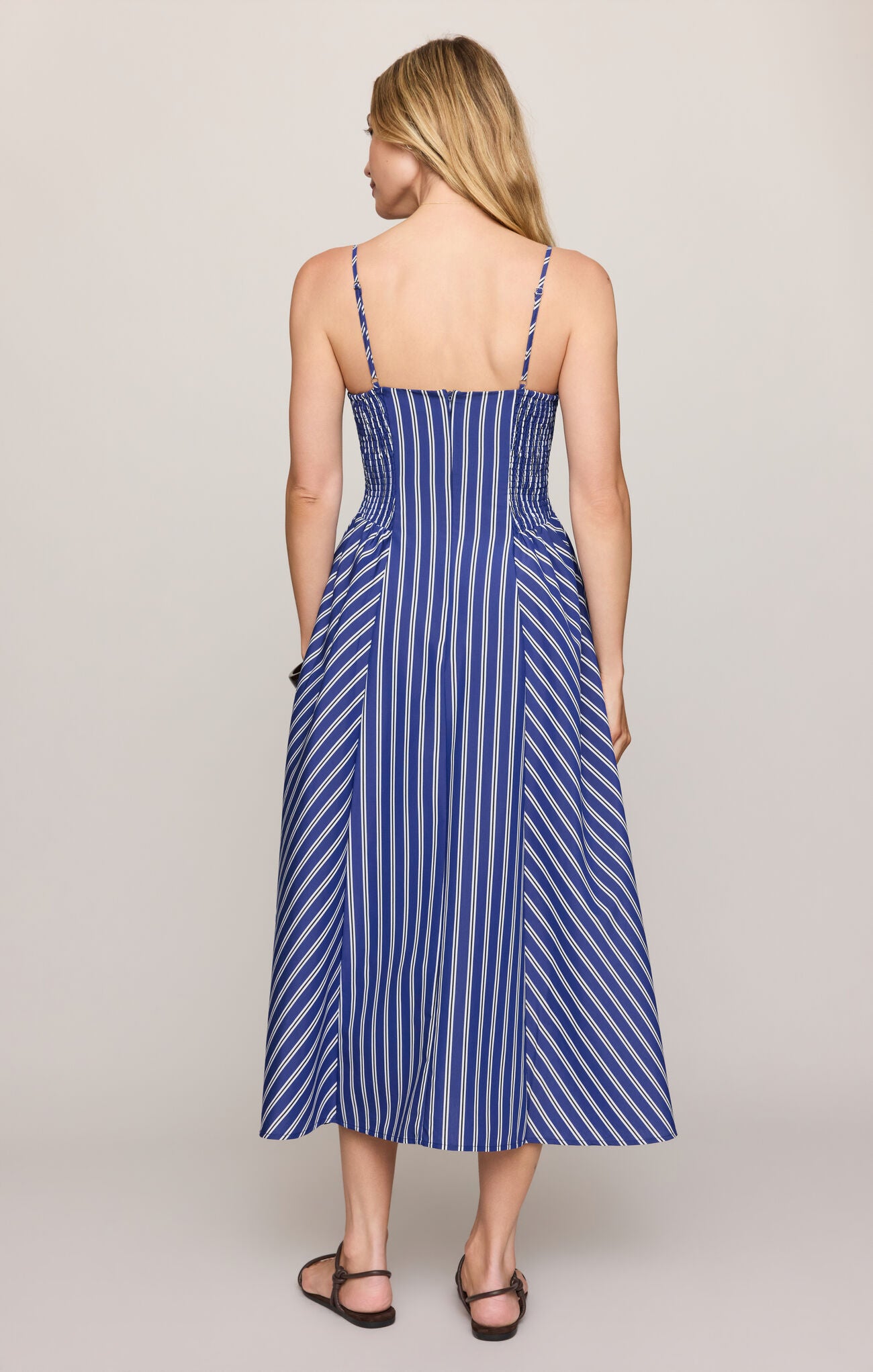 Sonny Striped Midi Dress Clematis Blue