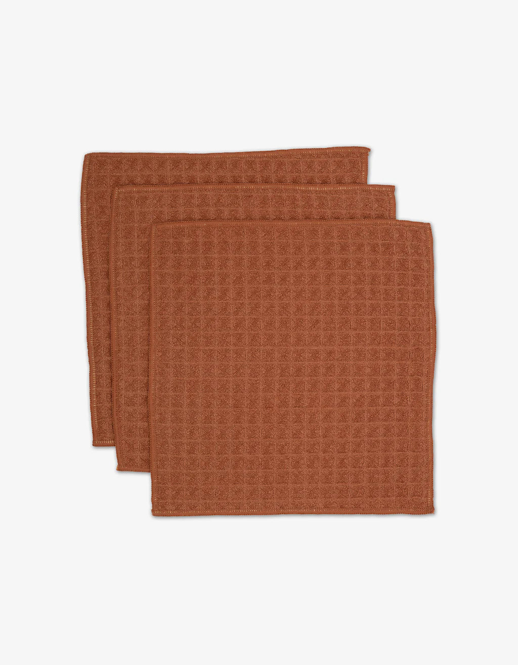 Geometry Waffle Washcloth Set Clay