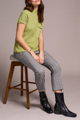 Single Pocket Short Sleeve Dolman Sweater Top Wasabi