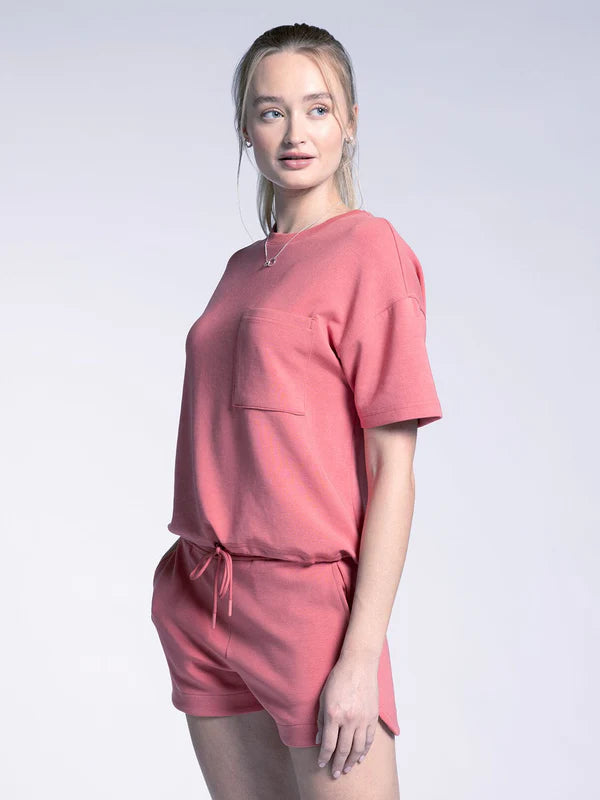 Joni Single Pocket Tee Coral Rose