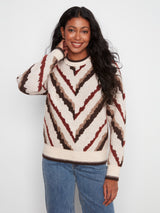 Diagonal Stripes Jacquard Sweater Heather Mushroom