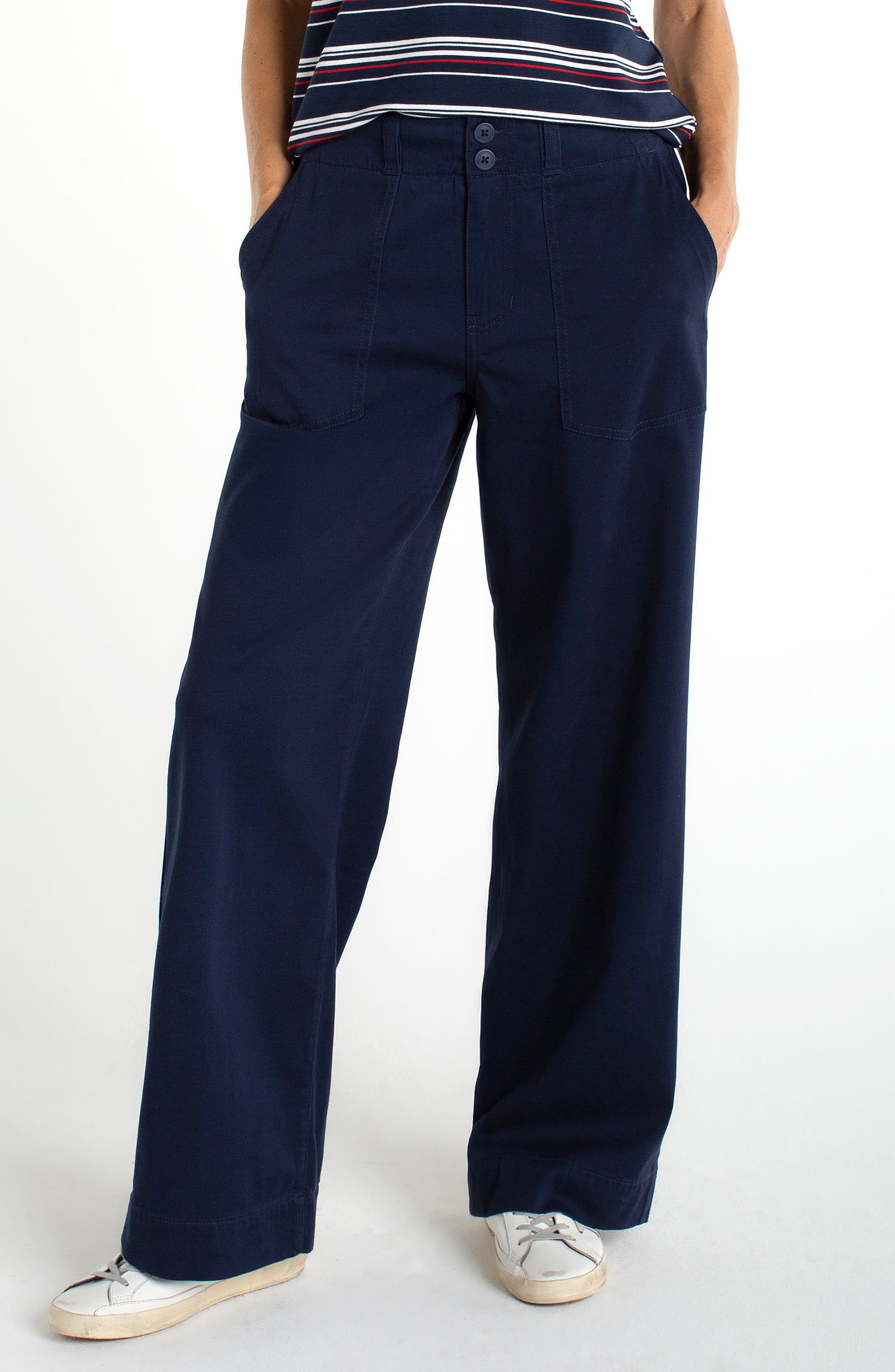 Utility Patch Pocket Wide Leg Pants Deep Midnight