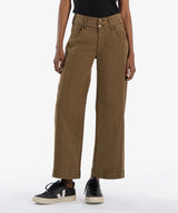 Charlotte High Rise Wide Leg Front Seam Pants Dark Olive