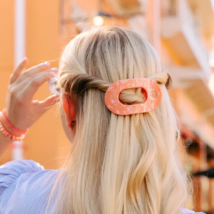 Teleties Small Flat Round Hair Clip Dreamsicle