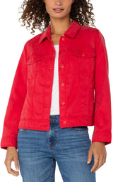 Trucker Shirred Back Jacket Geranium