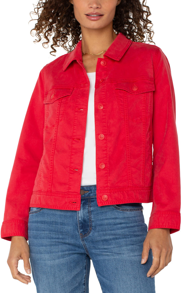 Trucker Shirred Back Jacket Geranium