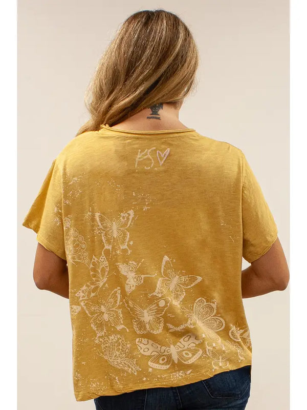 Sariah Butterfly Tee Yellow