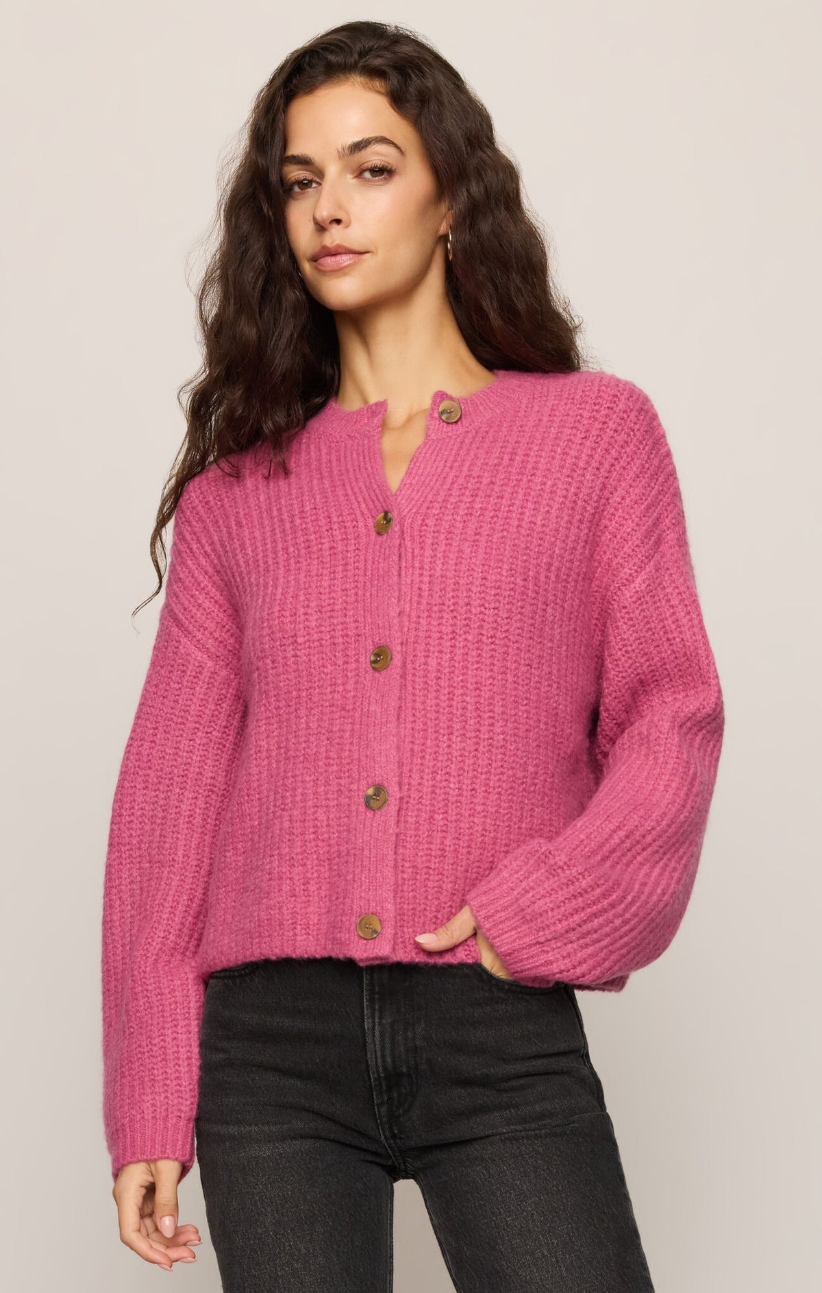 Rosemont Cardigan Fuchsia Mist