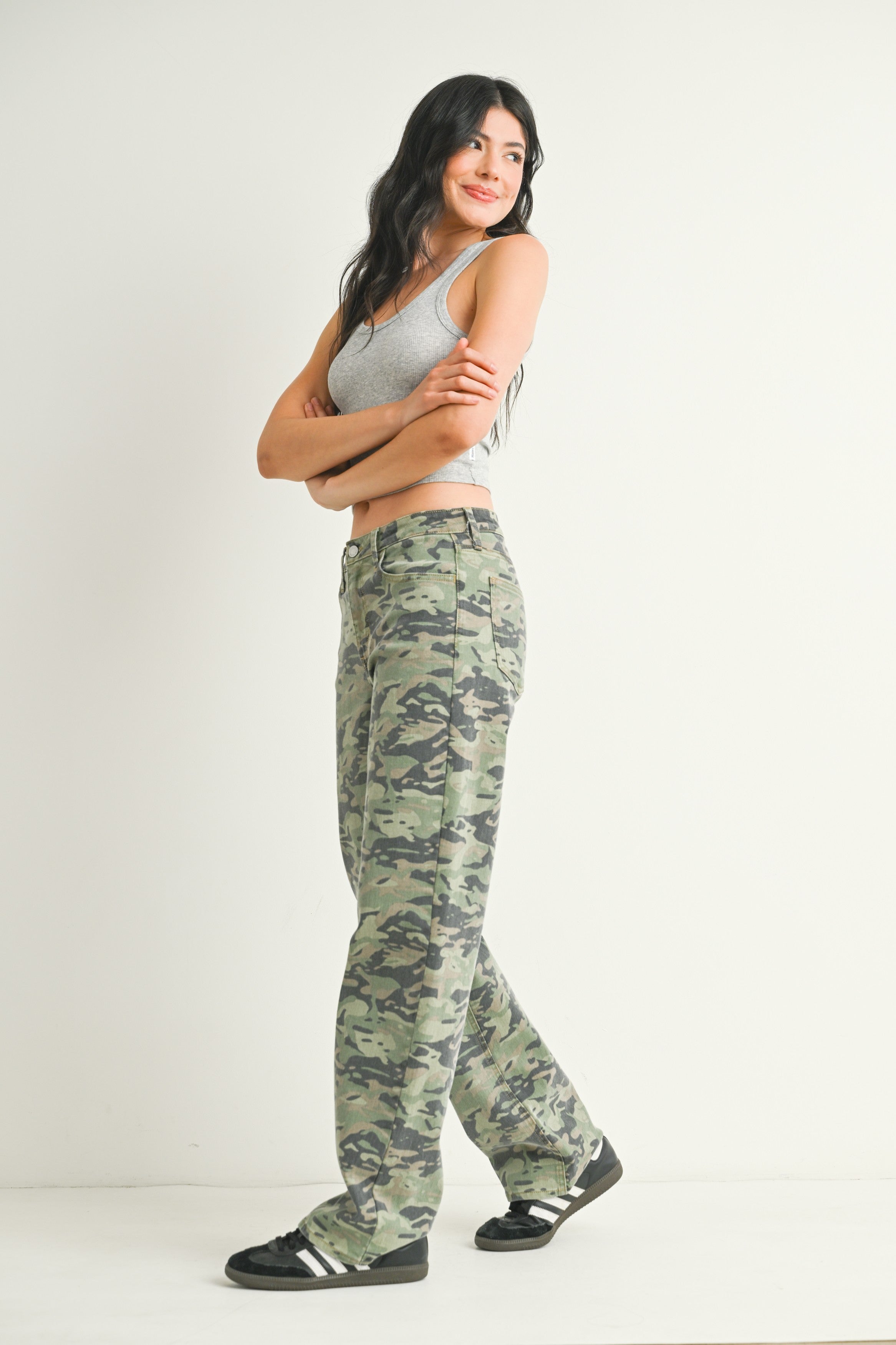 Relaxed Straight Leg Pants Camo