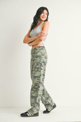 Relaxed Straight Leg Pants Camo