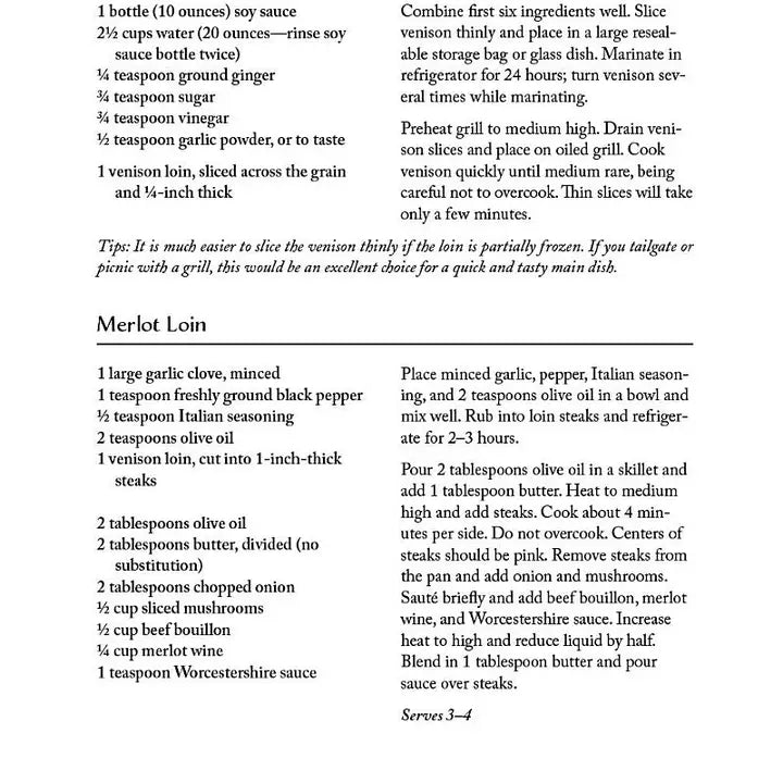 Venison Cookbook