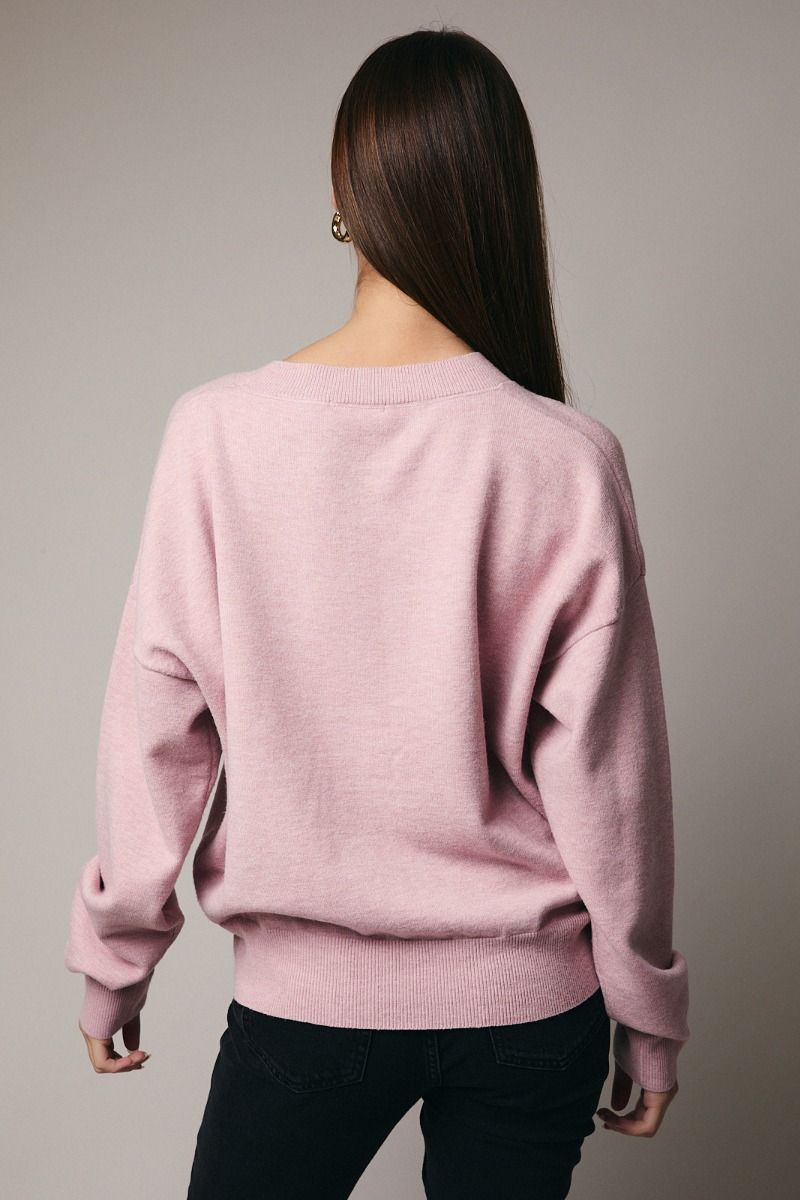 Merry Martini Graphic Sweater Pink