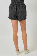 Mineral Wash Terry Shorts Washed Black