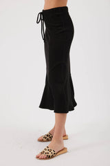 Maura Ribbed Midi Skirt Black