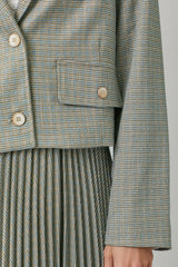 Sparkletts Mini Plaid Jacket Grey