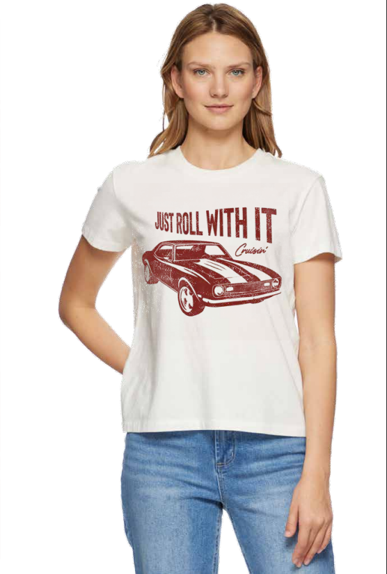 Just Roll With It Tee White