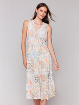 Printed Sleeveless Vneck Dress Lemonade