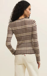 Ronnie Striped Sweater Top Chocolate Cherry