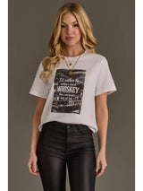 Shot of Whiskey Graphic Tee White