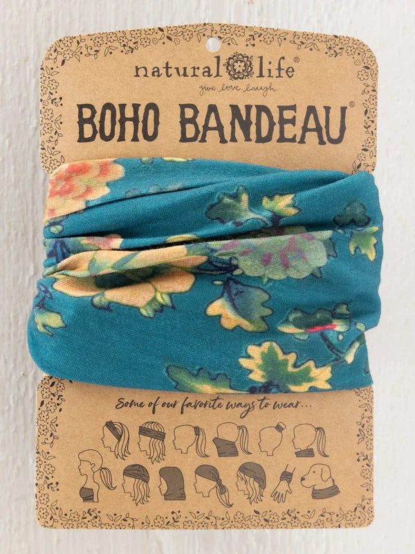 Full Boho Bandeau Teal Orange Clusters