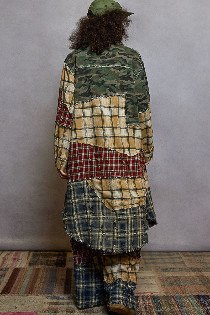 Varied Patchwork Duster Camo Multi